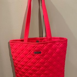 Vera Bradley Large Tote Bag, Quilted, Bright Red, Like New